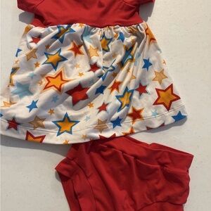 Kids Starry Red and Multicolor Matching Set